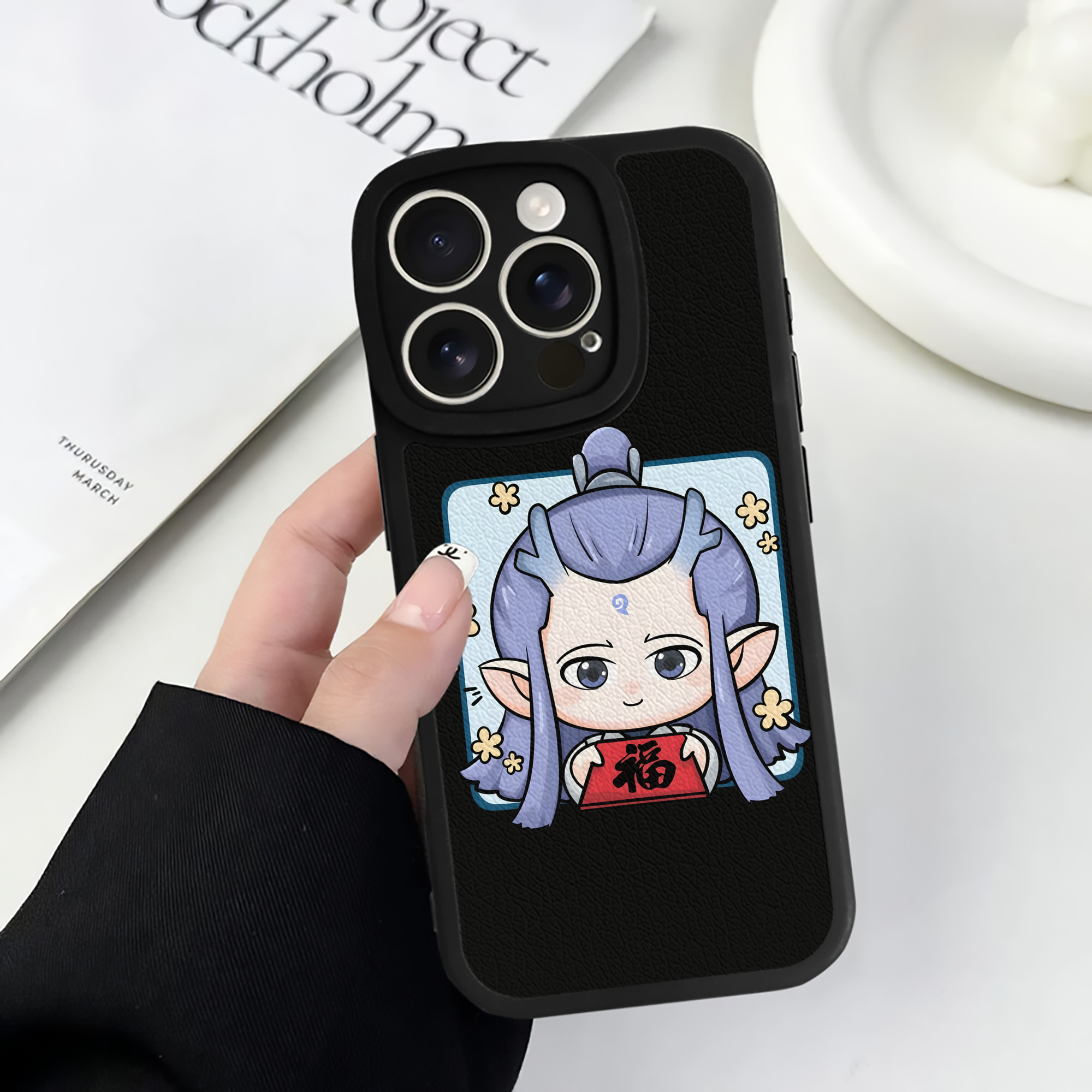 （画像用） Ne Zha 2 ナタ 魔童の大暴れ 【iPhone 16シリーズ対応】シリコンスマホケース（レザー調） 材質：シリコン